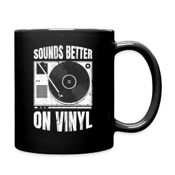 Turntable record vinyl - Full Colour Mug - black - Right