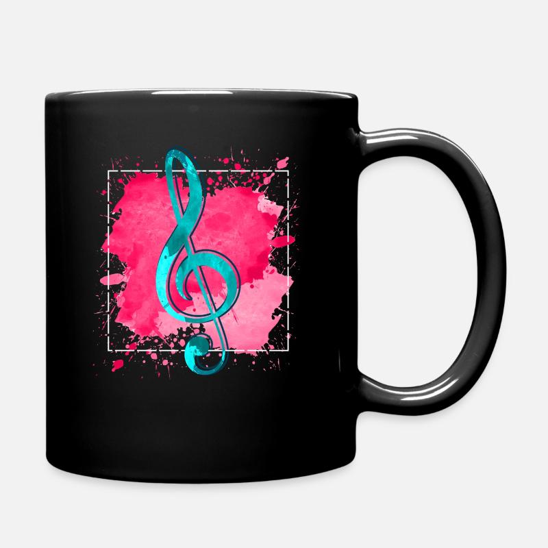 Notenschlüssel - Tasse einfarbig - Schwarz