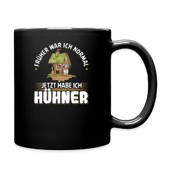 Lustig Hühner Geschenke Landwirt Bauer Spruch - Tasse einfarbig - Schwarz - Rechts