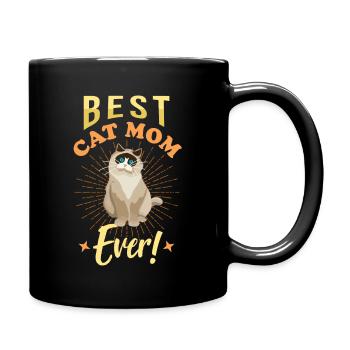 Maman chat mère chat - Mug uni - noir - Droite