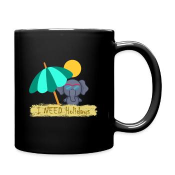 Freizeit Reisezeit Urlaubszeit Urlaub Elefant - Tasse einfarbig - Schwarz - Rechts