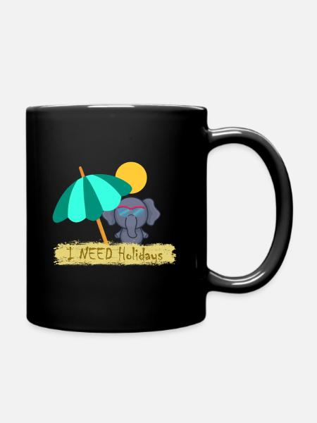 Leisure time travel vacation time vacation elephant - Full Colour Mug - black