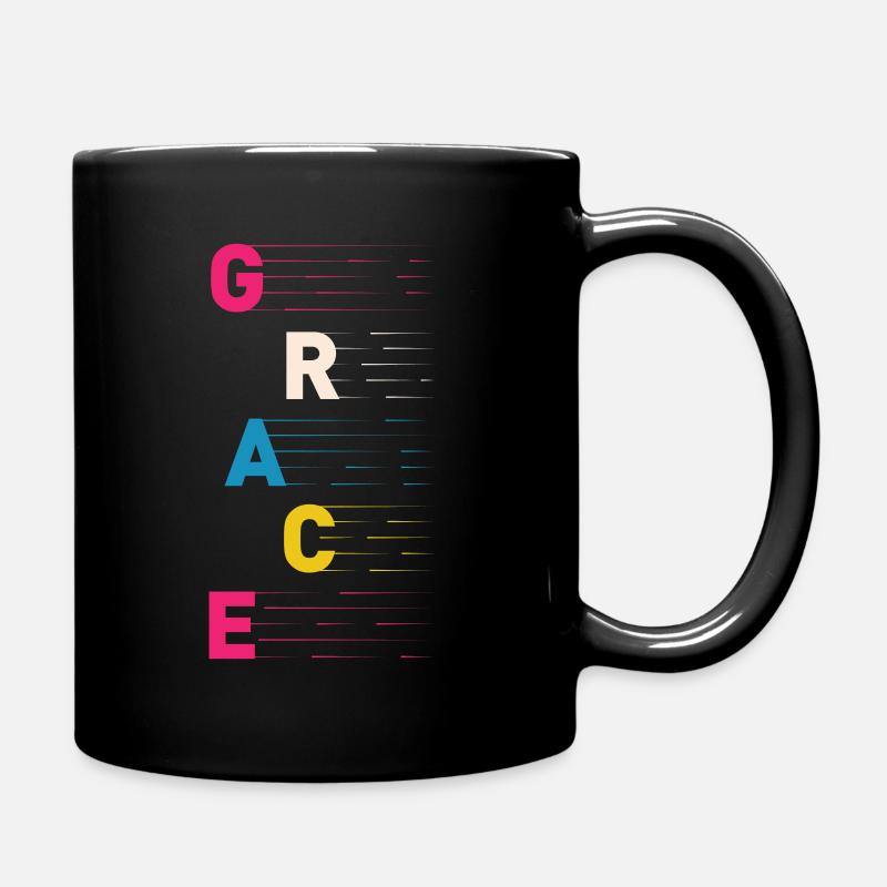 Gnade - Christliches Design - Grace - Tasse einfarbig - Schwarz