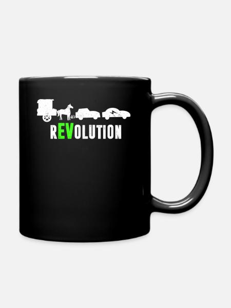 Lustiges Elektroauto rEVolution Elektromobilität - Tasse einfarbig - Schwarz