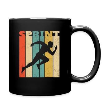 Retro Sprinting Design für einen Sprinter - SPRINT - Tasse einfarbig - Schwarz - Rechts