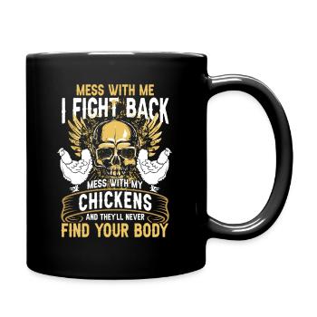 Joue avec mes poulets - Mug uni - noir - Droite