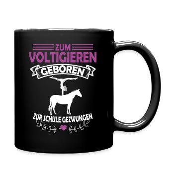Voltigieren Geschenk Pferde Reitsport Voltigier - Tasse einfarbig - Schwarz - Rechts