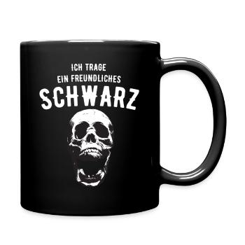 Schädel Totenkopf Skull ein freundliches schwarz - Tasse einfarbig - Schwarz - Rechts