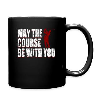 Lustiger Golf Spruch - Tasse einfarbig - Schwarz - Rechts