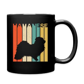 Chien silhouette havanais vintage rétro - Mug uni - noir - Droite