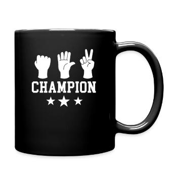 Schere-Stein-Papier-Champion Gewinner der nutzlose - Tasse einfarbig - Schwarz - Rechts