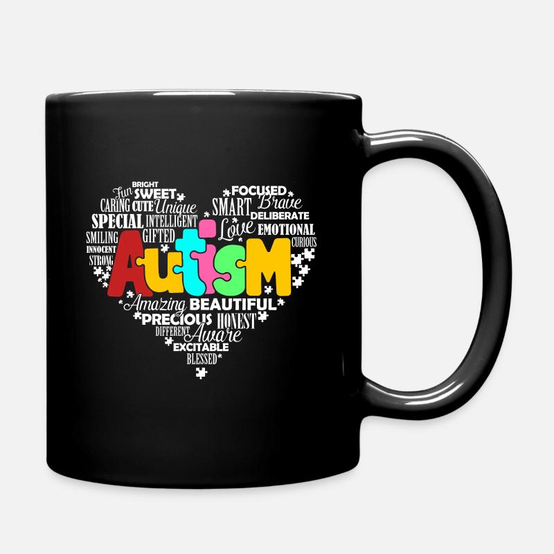 Autismus Bewusstsein Autismus Herz - Tasse einfarbig - Schwarz