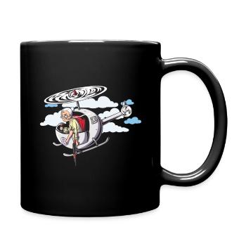 Grand-mère dans l'hélicoptère - Mug uni - noir - Droite