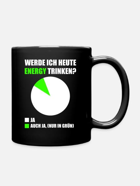 Energy Drink Energydrink Fokus Booster Spruch - Tasse einfarbig - Schwarz