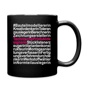 Technische Produktdesignerin Zeichnerin - Tasse einfarbig - Schwarz - Rechts