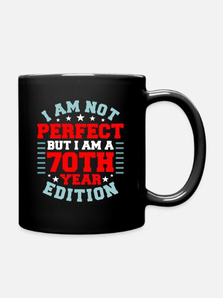 70th birthday 70 years old 70th party gift idea - Full Colour Mug - black