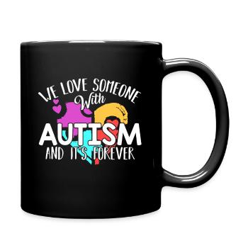 Sensibilisation à l'autisme J'aime quelqu'un avec autisme - Mug uni - noir - Droite
