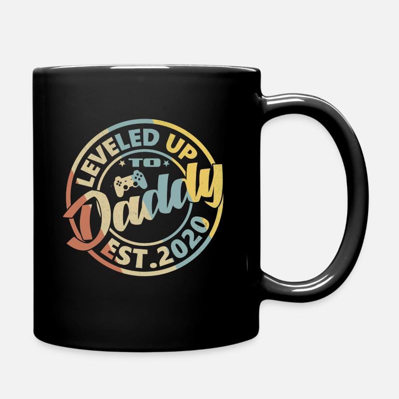 Vintage Leveled Up to Daddy EST.2020 - Tasse einfarbig - Schwarz