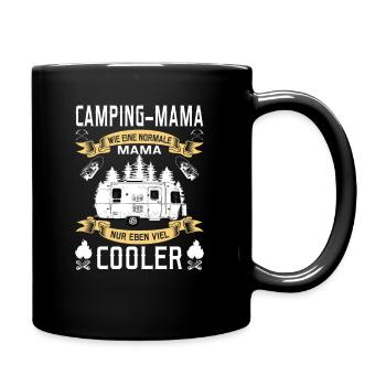 Camping Mama Hobby Wohnwagen Geschenk - Tasse einfarbig - Schwarz - Rechts