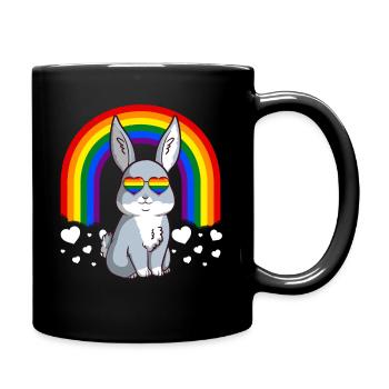 Gay Pride Rabbit - Soutenez les LGBTQ - Mug uni - noir - Droite