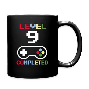 Birthday Level 9 Completed Gamer Gift - Full Colour Mug - black - Right