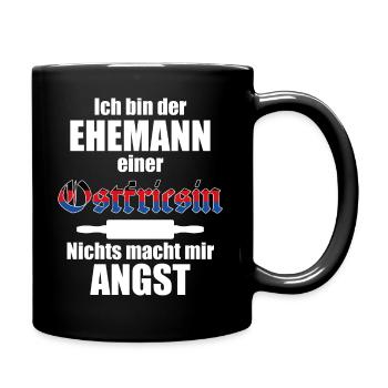 Ehemann einer Ostfriesin | Spruch Ostfriesland - Tasse einfarbig - Schwarz - Rechts