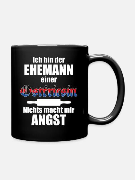 Ehemann einer Ostfriesin | Spruch Ostfriesland - Tasse einfarbig - Schwarz