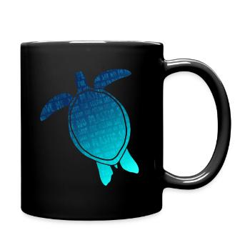 Aucune silhouette de tortue en plastique - Sauvez l'océan - Mug uni - noir - Droite