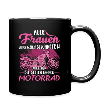 Nur die besten Frauen fahren Motorrad - Biker Frau - Tasse einfarbig - Schwarz - Rechts
