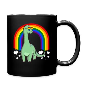 Brontosaurus Dinosaur Gay Pride Rainbow LGBTQ - Mug uni - noir - Droite
