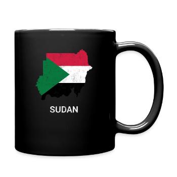 Soudan ( As-Soudan ) carte du pays &drapeau - Mug uni - noir - Droite