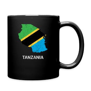 Carte et drapeau de la Tanzanie - Mug uni - noir - Droite