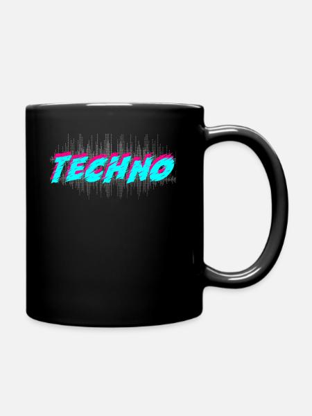 Techno - Tasse einfarbig - Schwarz