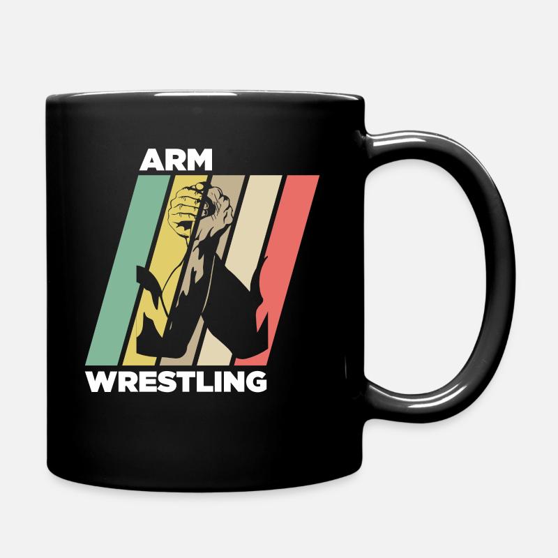 Arm Wrestling Vintage Retro Arm-Drücken - Tasse einfarbig - Schwarz