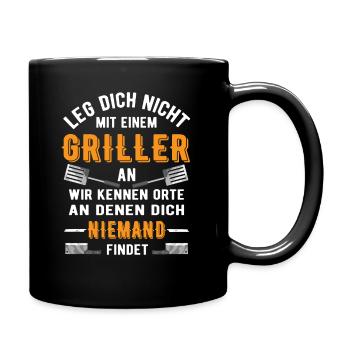 Grillen Barbeque BBQ Griller Grillmeister - Tasse einfarbig - Schwarz - Rechts