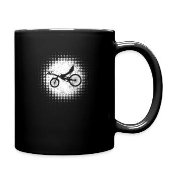 Retro Liegerad Fahrrad - Tasse einfarbig - Schwarz - Rechts