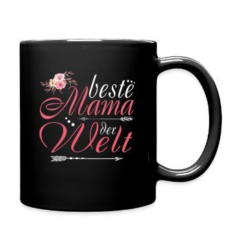 Beste Mama der Welt - Tasse einfarbig - Schwarz - Rechts
