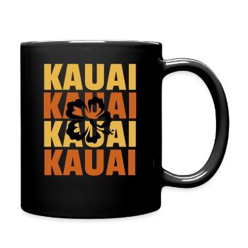 Hawaiian Islands Surf Style Kauai Hibiscus Flower - Full Colour Mug - black - Right
