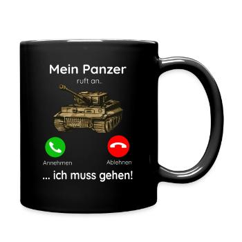 Panzerkampfwagen Tiger Panzer Militär Weltkrieg - Tasse einfarbig - Schwarz - Rechts
