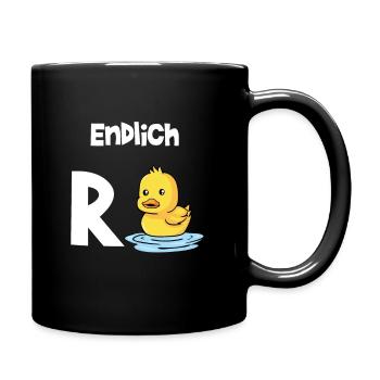 Endlich Rente Ruhestand Pension Ende Ente - Tasse einfarbig - Schwarz - Rechts