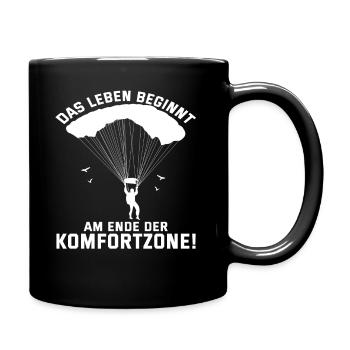 Gleitschirmfliegen Fallschirm Lustig Geschenk - Tasse einfarbig - Schwarz - Rechts