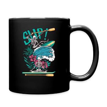 SUP Surfer Stand Up Paddle Surfing sup Yoga skull - Tasse einfarbig - Schwarz - Rechts