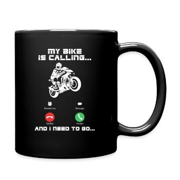 My bike is calling - Full Colour Mug - black - Right