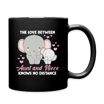 Tante nièce famille éléphant coeur zoo animal - Mug uni - noir - Droite