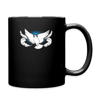 Tauben - Tasse einfarbig - Schwarz - Rechts