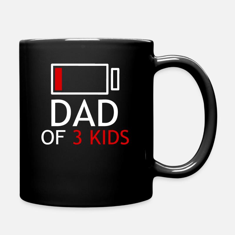 Vater von 3 Kindern - Tasse einfarbig - Schwarz