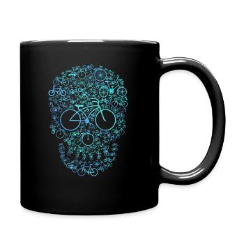 Fahrrad Totenkopf - Tasse einfarbig - Schwarz - Rechts