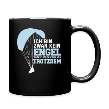 Lustig Gleitschirmfliegen Fallschirm Geschenk - Tasse einfarbig - Schwarz - Rechts