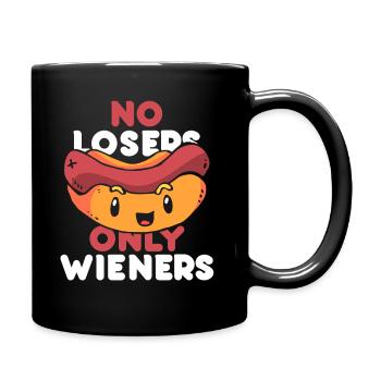 No losers only wieners - hot dog - Full Colour Mug - black - Right