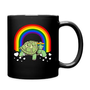 Gay Pride Turtle LGBTQ - Full Colour Mug - black - Right